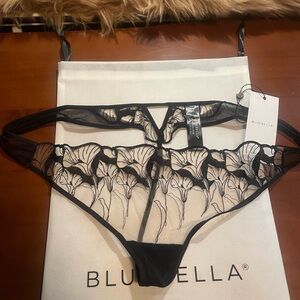 Bluebella Kalmia Sheer Black Floral Panty L